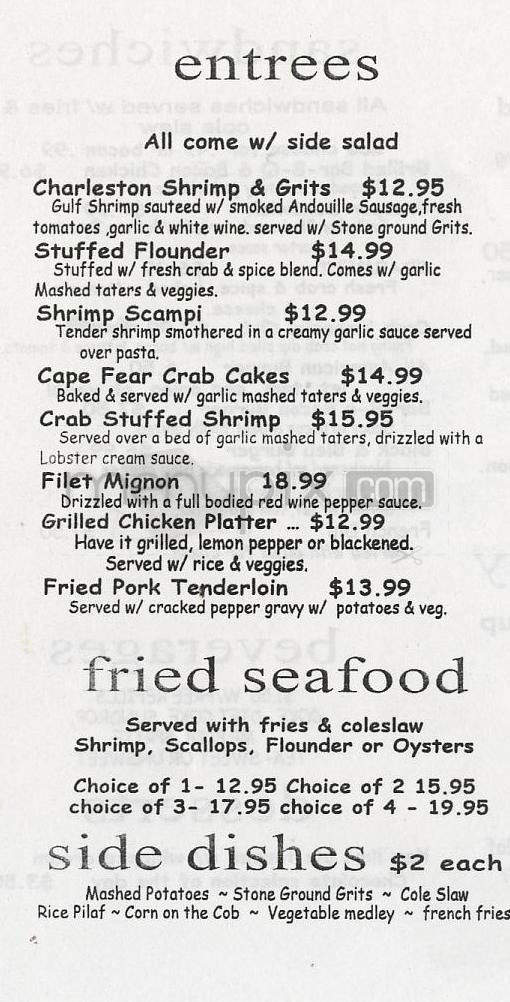 Dock Street Seafood & Grill - Wilmington, NC menu_pic