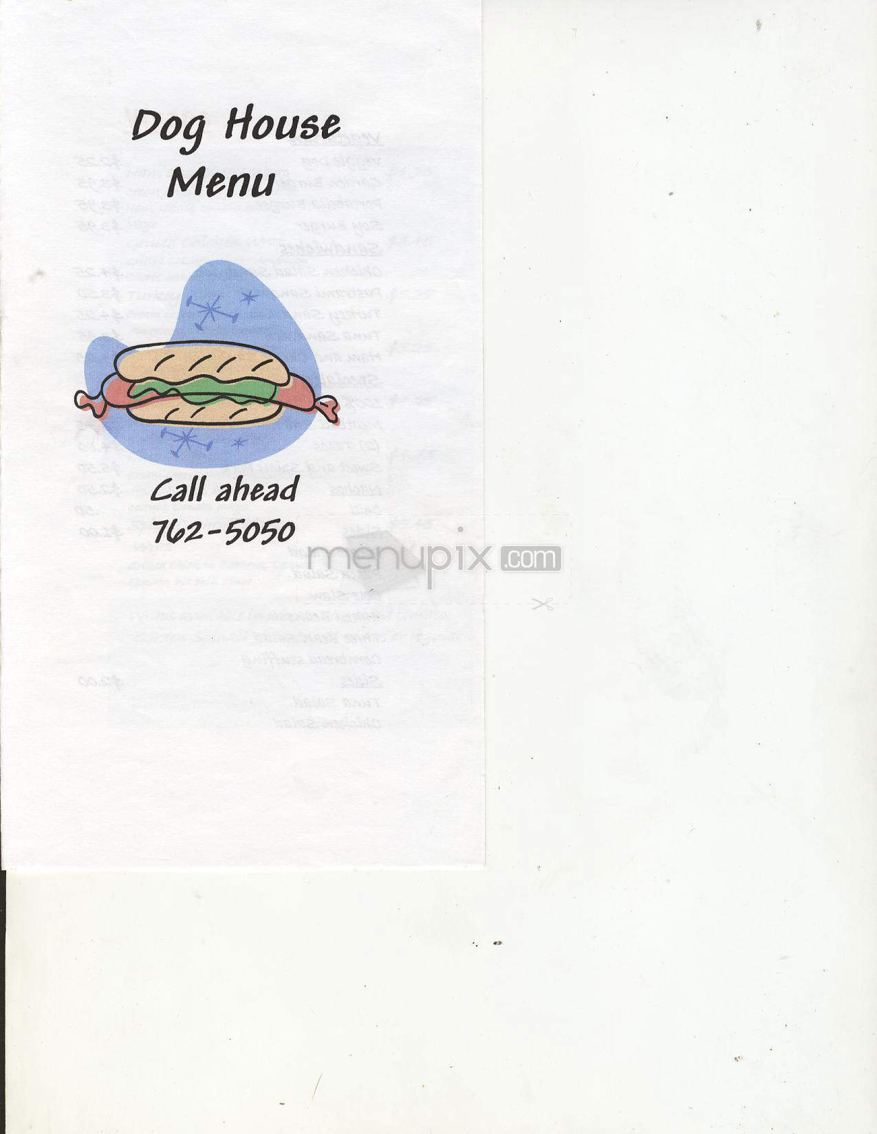Dog House - Wilmington, NC menu_pic