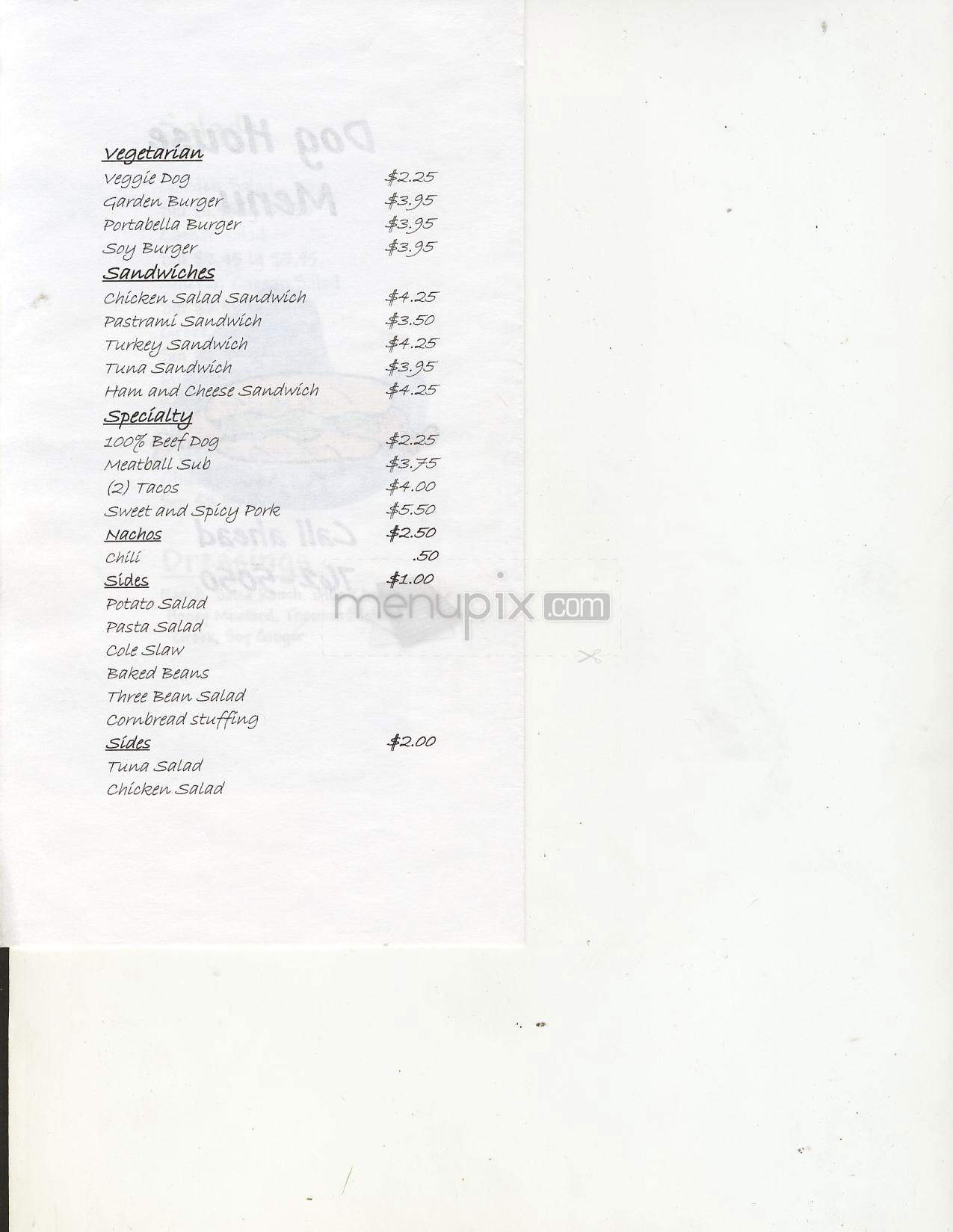 Dog House - Wilmington, NC menu_pic