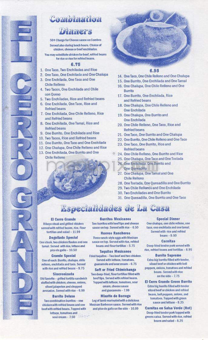 El Cerro Grande - Wilmington, NC menu_pic