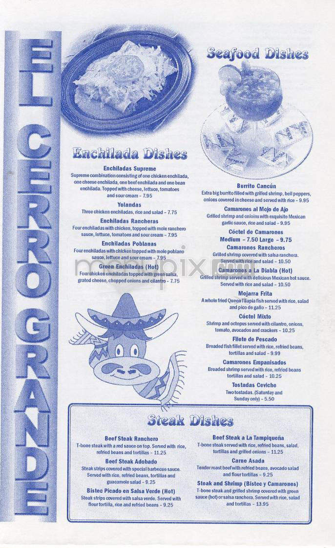 El Cerro Grande - Wilmington, NC menu_pic