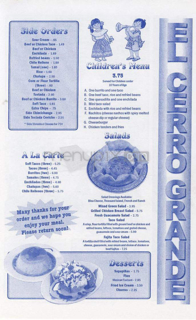 El Cerro Grande - Wilmington, NC menu_pic