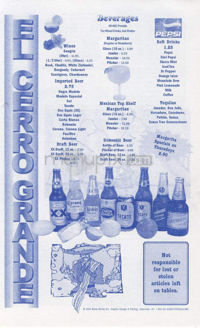 El Cerro Grande - Wilmington, NC menu_pic