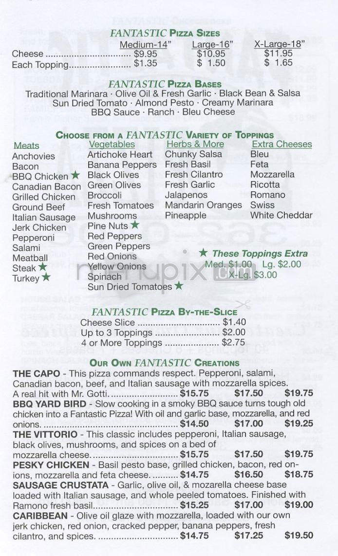 Fantastic Gourmet Pizza - Wilmington, NC menu_pic