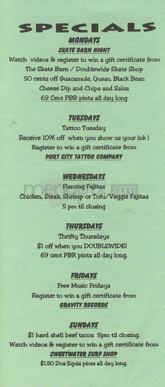 Flaming Amy's Burrito Barn - Wilmington, NC menu_pic