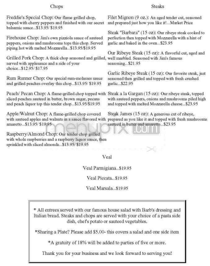 Freddie's Restaurant - Kure Beach, NC menu_pic
