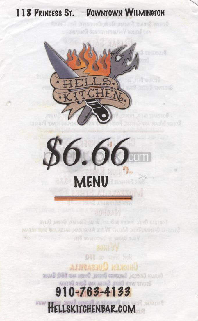 Hell's Kitchen - Wilmington, NC menu_pic