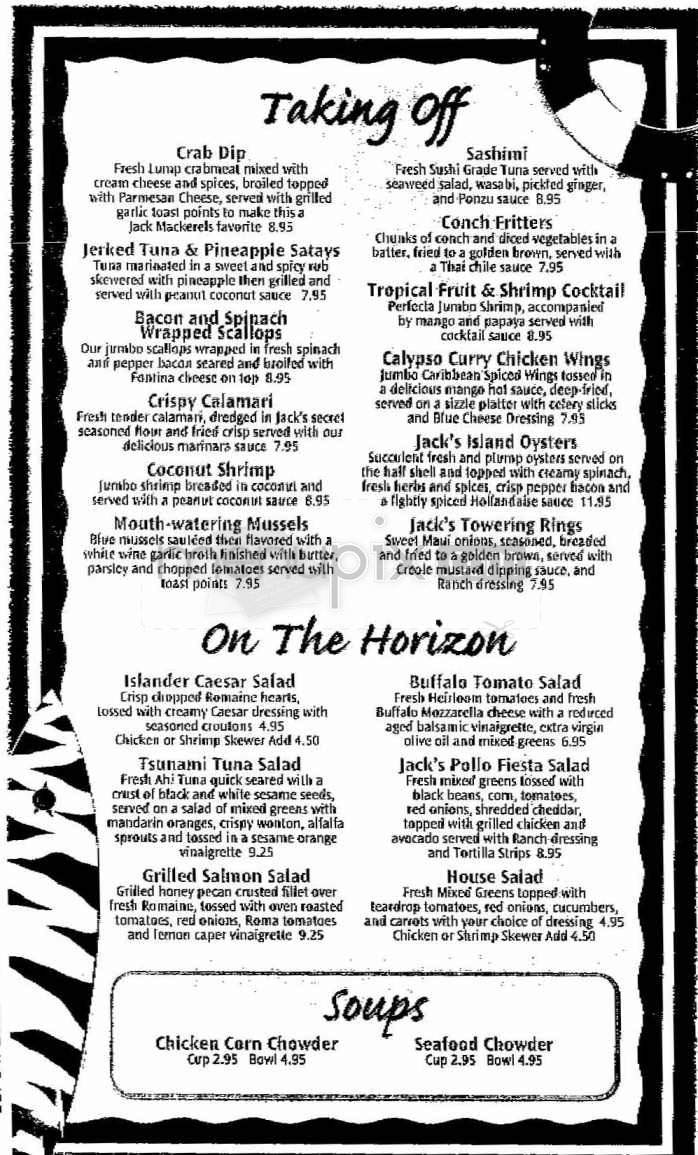 Jack Mackerel's Island Grill - Kure Beach, NC menu_pic