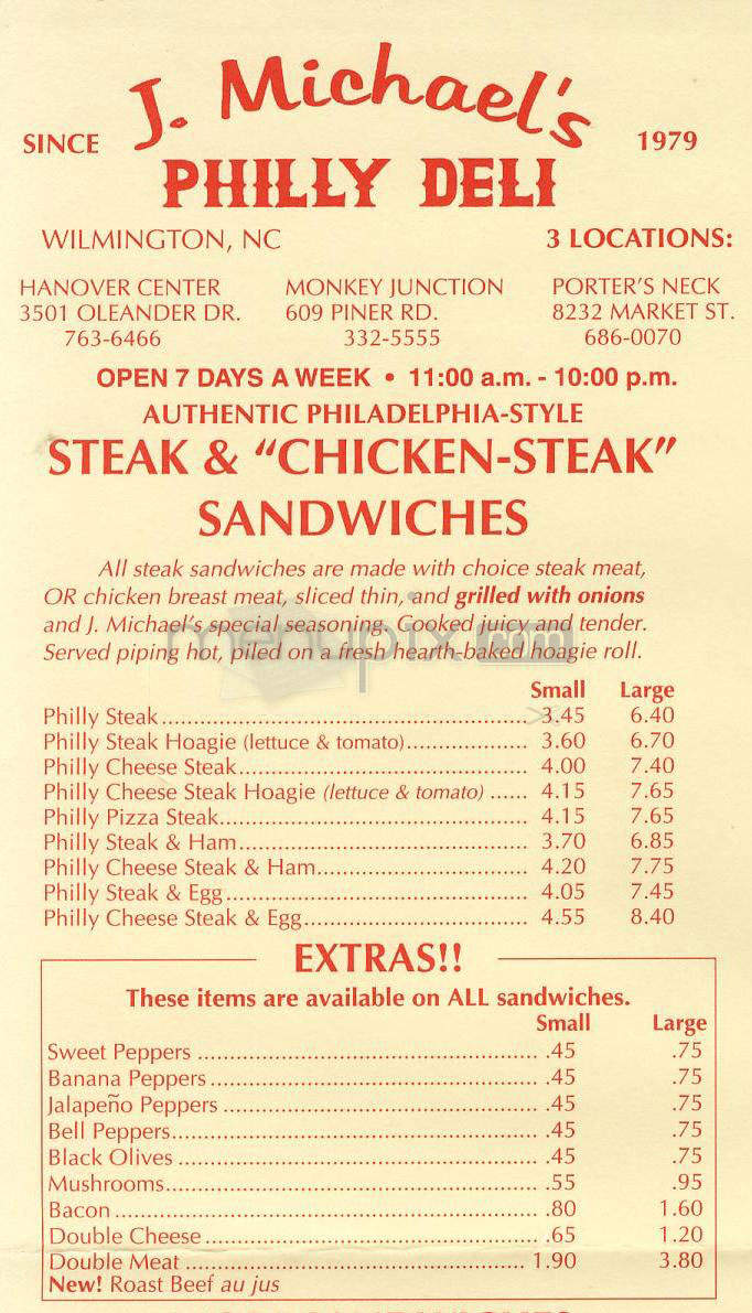 /650119/J-Michaels-Philly-Deli-Wilmington-NC - Wilmington, NC