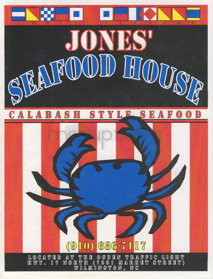 Jones' Seafood Restaurant - Wilmington, NC menu_pic