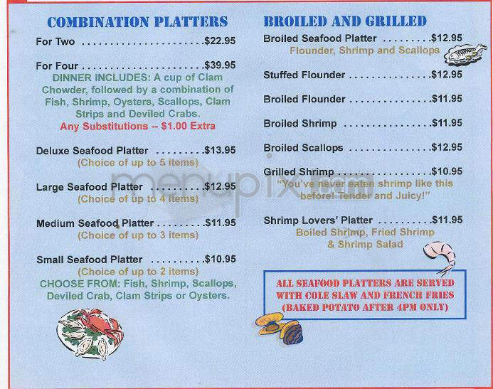 Jones' Seafood Restaurant - Wilmington, NC menu_pic