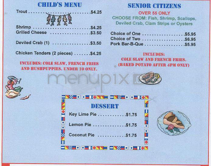 Jones' Seafood Restaurant - Wilmington, NC menu_pic