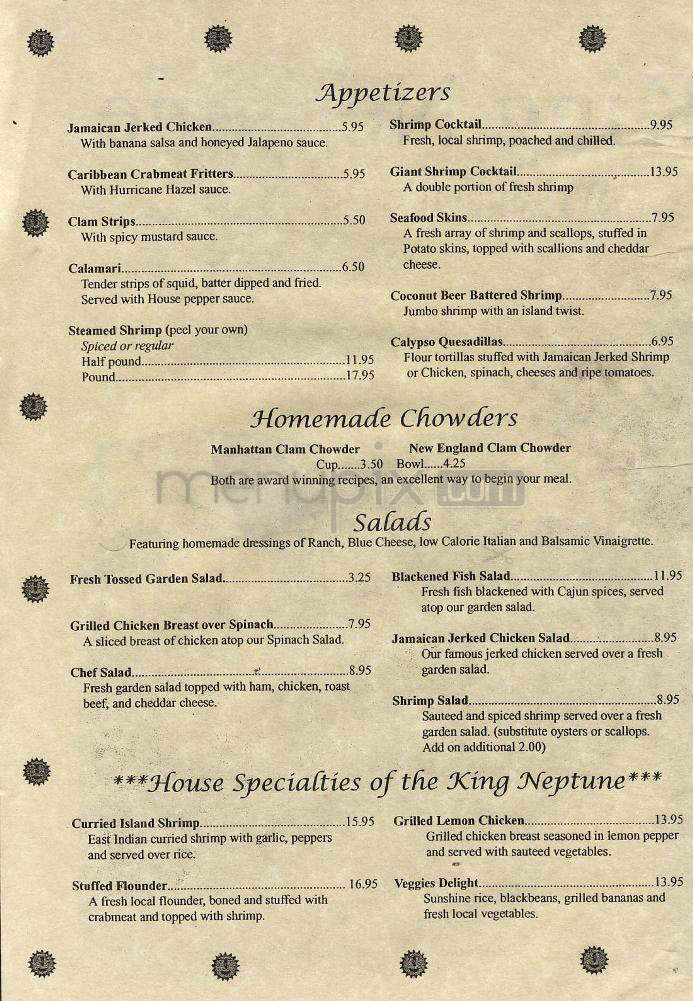 The King Neptune - Wrightsville Beach, NC menu_pic