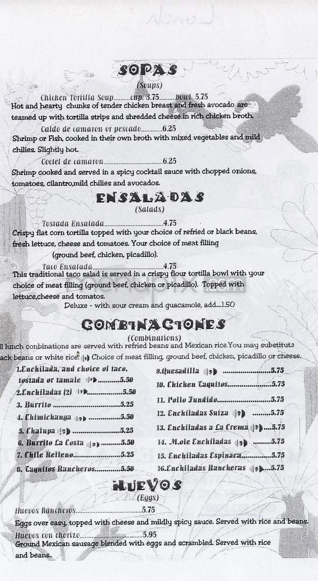 La Costa Mexican Restaurant - Wilmington, NC menu_pic