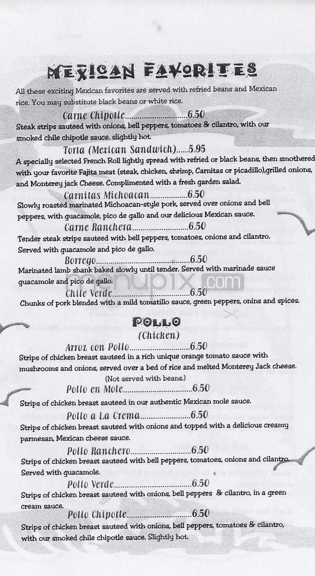 La Costa Mexican Restaurant - Wilmington, NC menu_pic