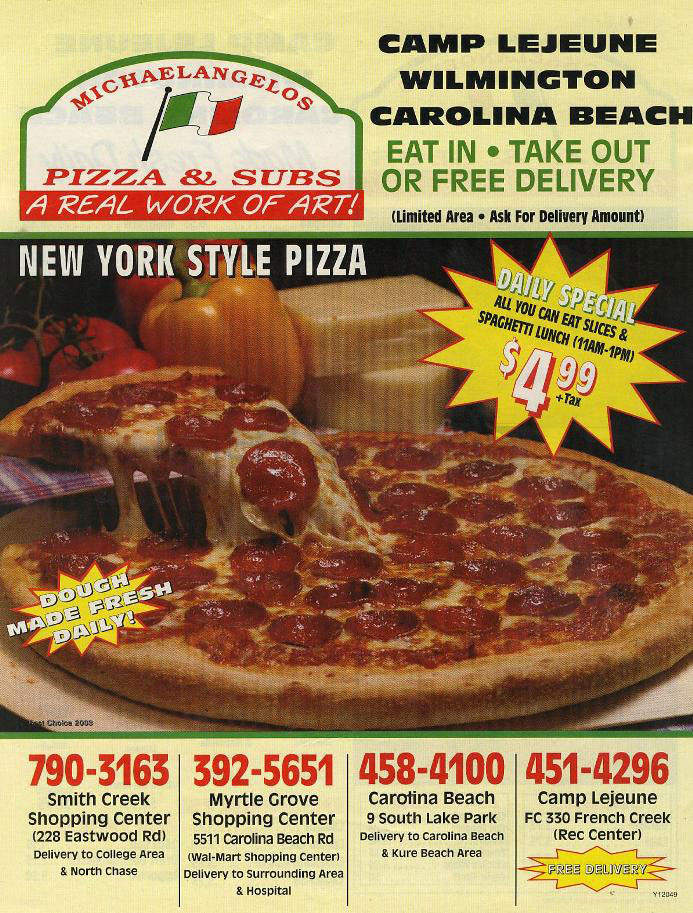 Michaelangelo's Pizza & Subs - Wilmington, NC menu_pic