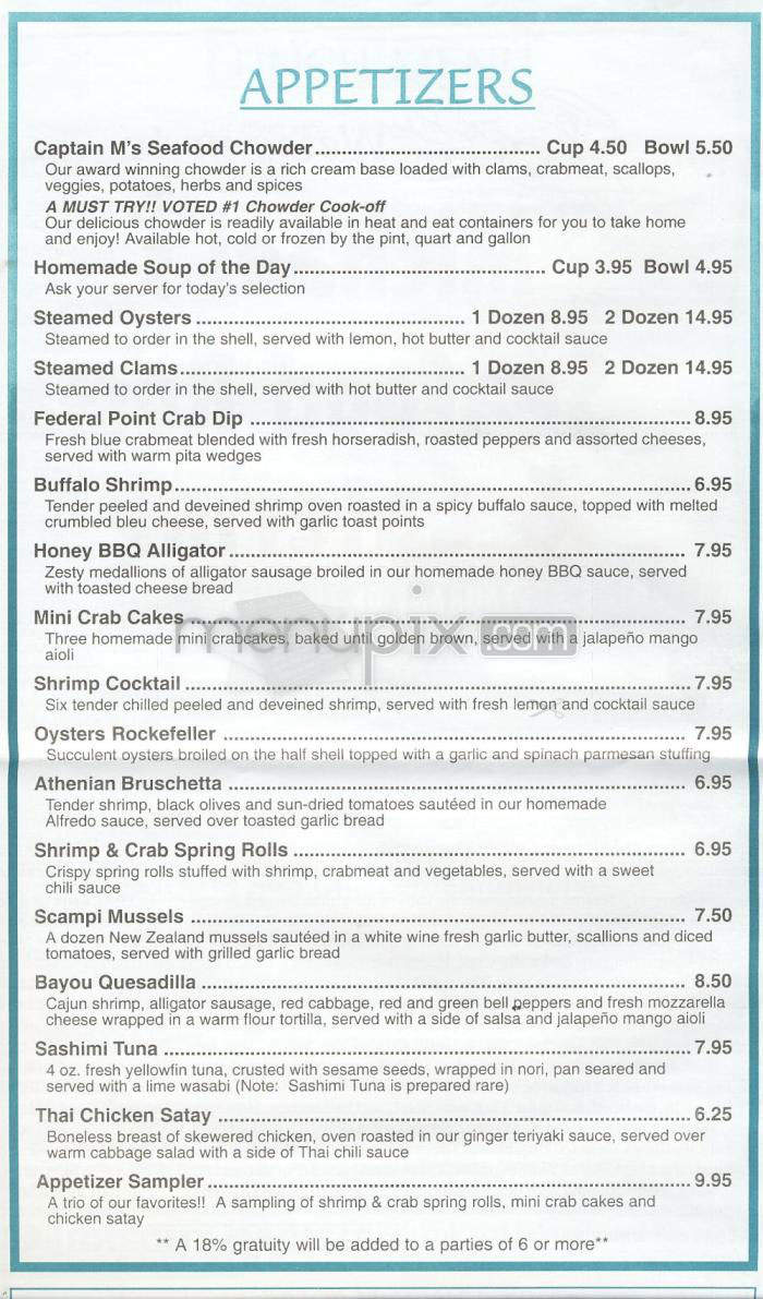 Michael's Seafood Restaurant - Carolina Beach, NC menu_pic