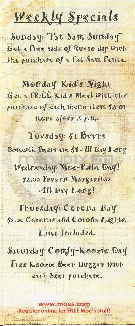 Moe's Southwest Grill - Wilmington, NC menu_pic