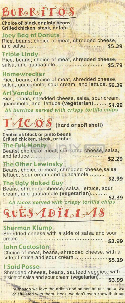 Moe's Southwest Grill - Wilmington, NC menu_pic