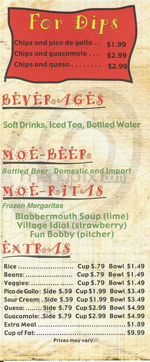 Moe's Southwest Grill - Wilmington, NC menu_pic