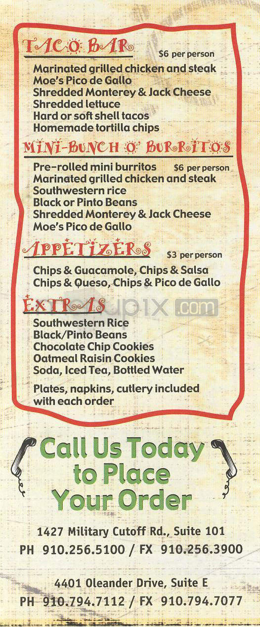 Moe's Southwest Grill - Wilmington, NC menu_pic