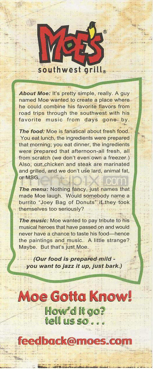 Moe's Southwest Grill - Wilmington, NC menu_pic