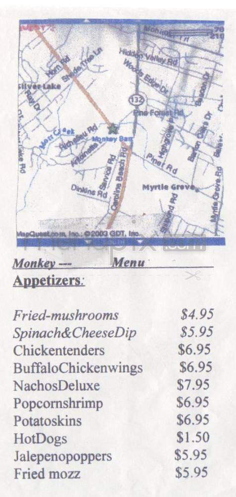 Monkey Barz - Wilmington, NC menu_pic