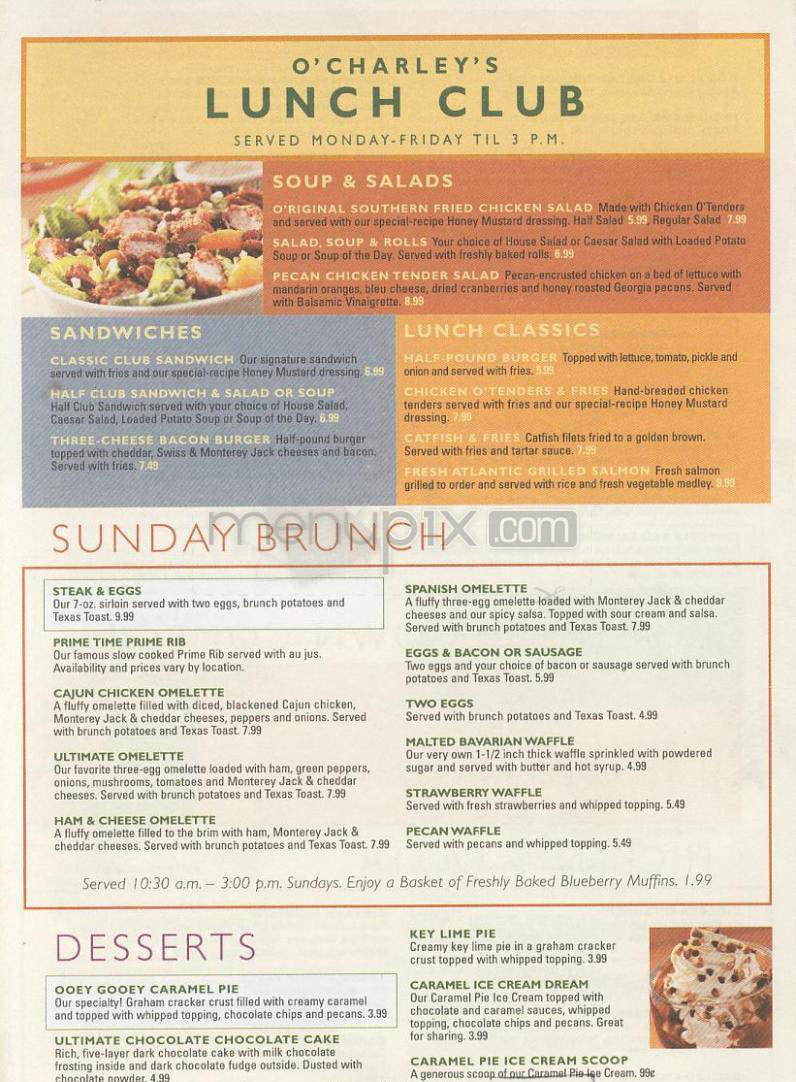 O'Charley's - Wilmington, NC menu_pic