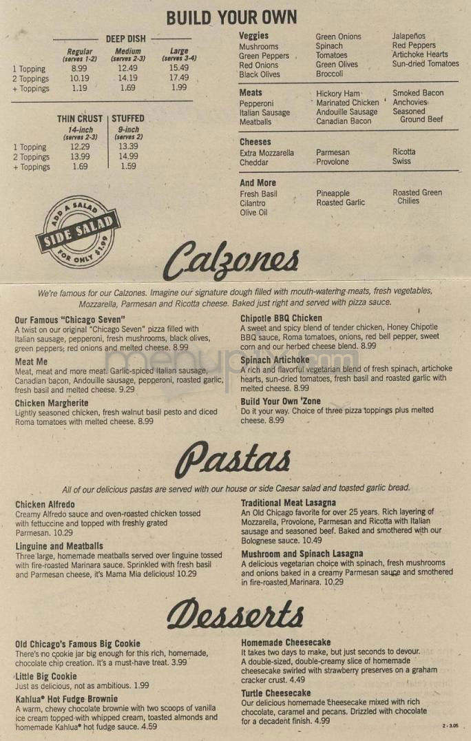 Old Chicago - Wilmington, NC menu_pic