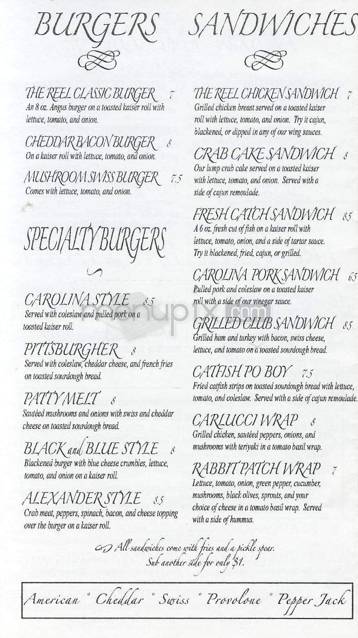 Reel Cafe - Wilmington, NC menu_pic