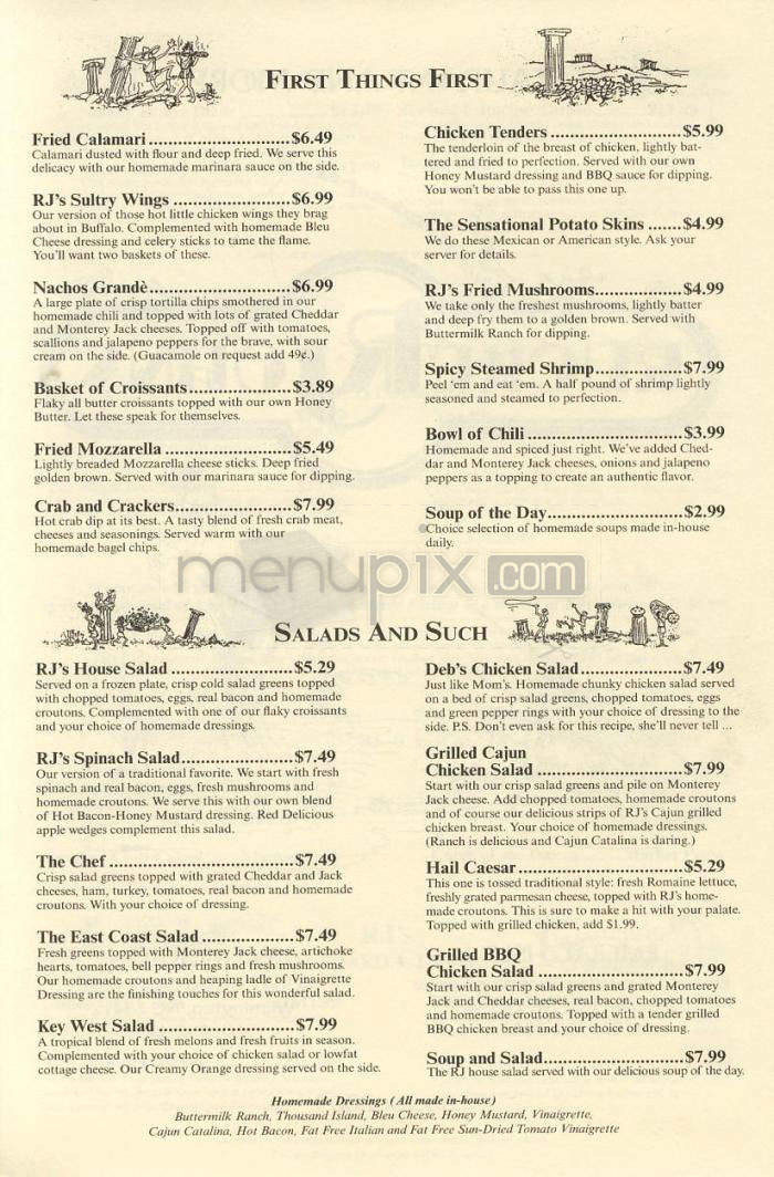 Rucker Johns Restaurant - Wilmington, NC menu_pic