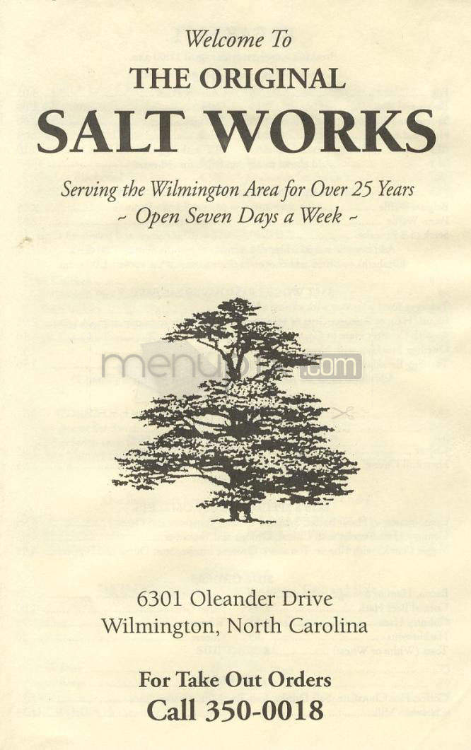 The Original Salt Works - Wilmington, NC menu_pic