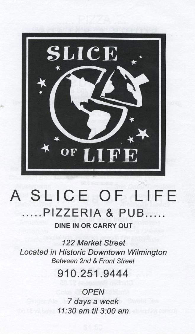 Slice Of Life Pizzeria & Pub - Wilmington, NC menu_pic