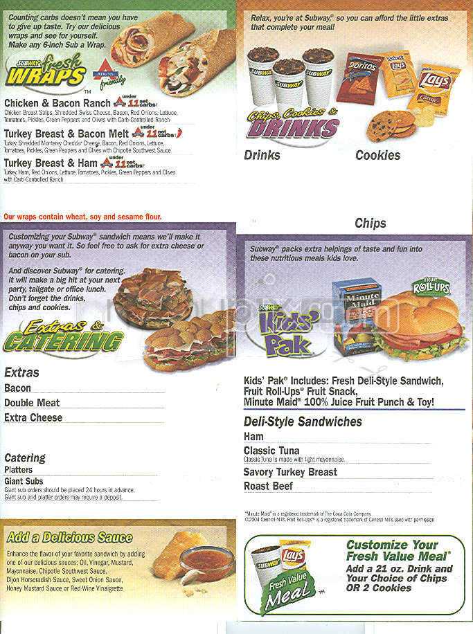 Subway Sandwiches & Salads - Wilmington, NC menu_pic