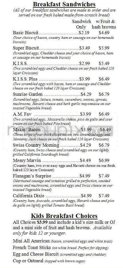 Sweet n Savory Cafe - Wilmington, NC menu_pic