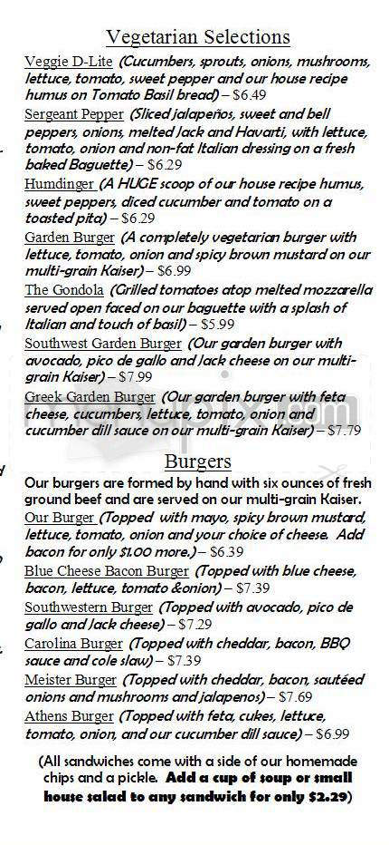 Sweet n Savory Cafe - Wilmington, NC menu_pic