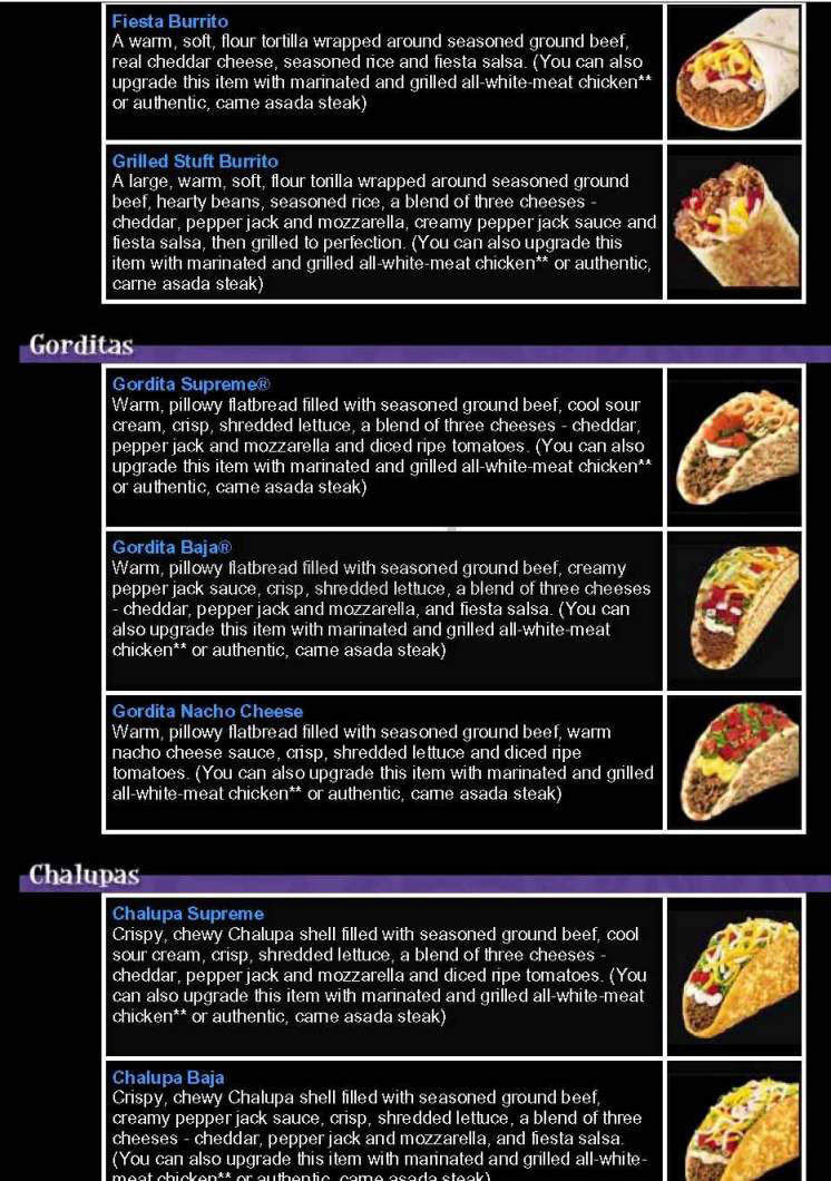 Taco Bell - Wilmington, NC menu_pic
