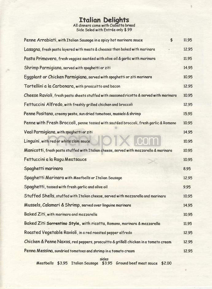 Terrazzo Pizzerria - Wilmington, NC menu_pic
