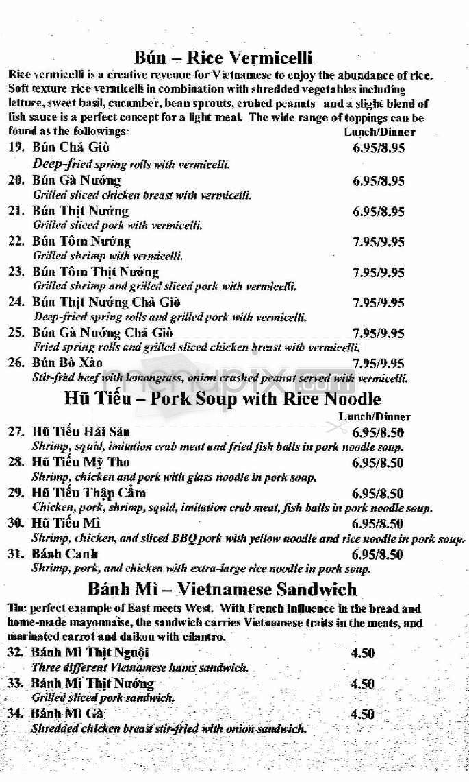 Viet Bistro - Wilmington, NC menu_pic