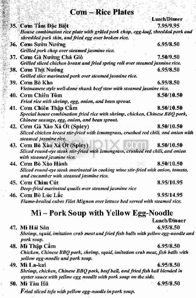 Viet Bistro - Wilmington, NC menu_pic
