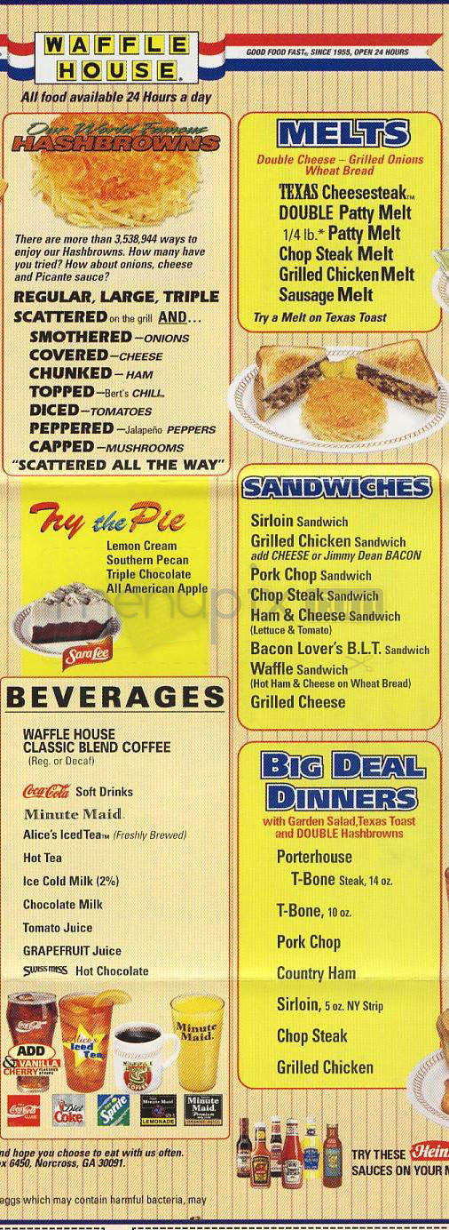 Menu of Waffle House in Bartow, FL 33830