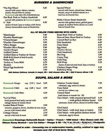 Wheel Inn - St Johns, MI menu_pic
