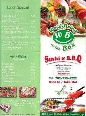 Well Being In The Box - Las Vegas, NV menu_pic