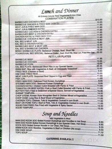 Young's Kalbee - Aiea, HI menu_pic