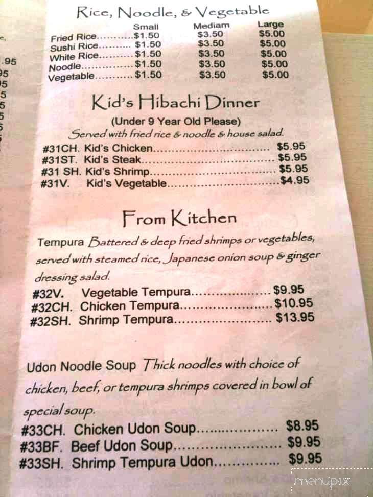 Yabi Sushi - Sanford, FL menu_pic