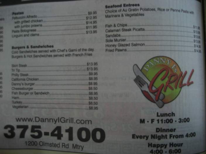 /417816/Danny-Is-Menu-Monterey-CA - Monterey, CA