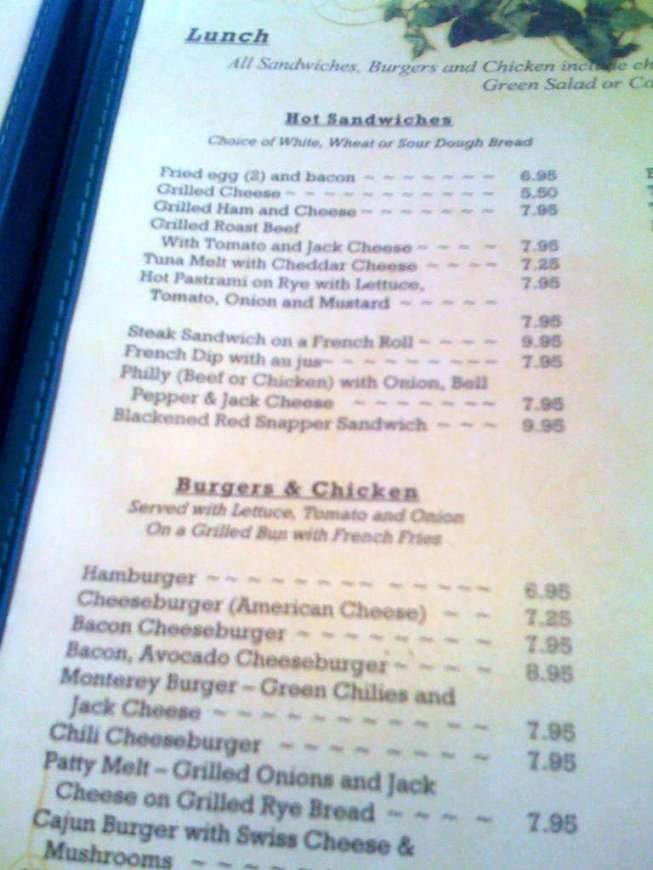 Grandma's Kitchen - Monterey, CA menu_pic