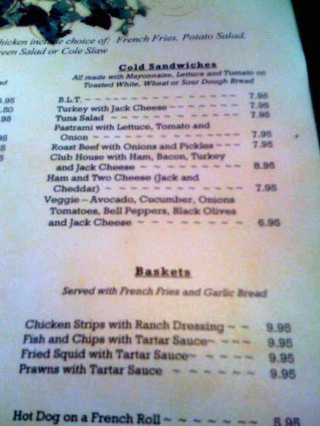 Grandma's Kitchen - Monterey, CA menu_pic