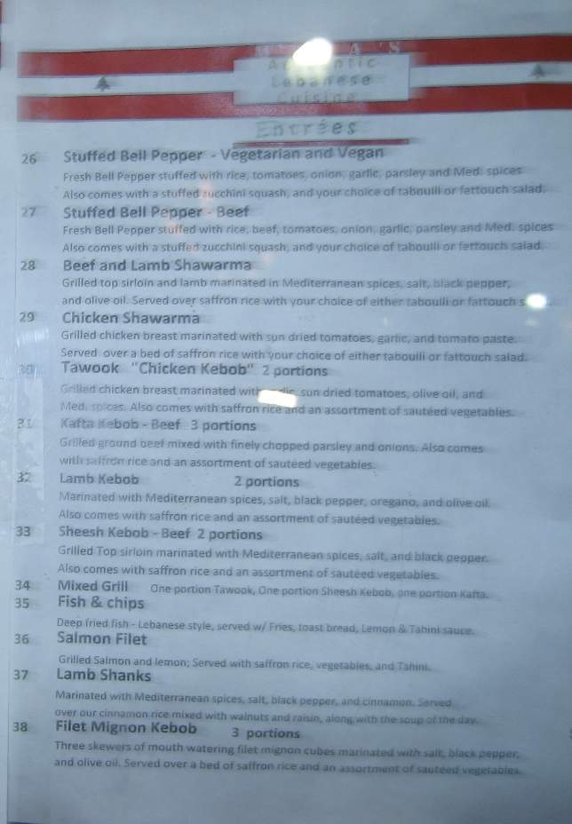 Maha's Lebanese Cuisine - Monterey, CA menu_pic